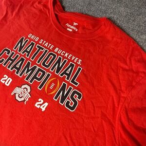 Fanatics Ohio State Buckeyes 2024 National Champions T-Shirt Red Mens XL